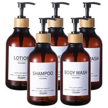 Dispensador de shampoo e condicionador Mithrgrous 500ml, pacote com 5 Dispensador de shampoo e condicionador Mithrgrous 500ml, pacote com 5