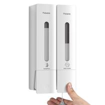 Dispensador de shampoo e condicionador para montagem na parede 800 mL x 2 Dispensador de shampoo e condicionador para montagem na parede 800 mL x 2