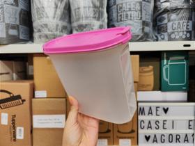 Dispensador Modular Oval 3 - 1,7L em Transparente e Rosa