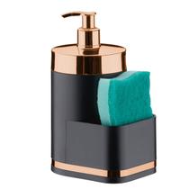 Dispensador Porta Detergente Liquido 500ml Esponja Para Pia Cozinha Preto Cobre Rose Gold - 1254PTR Future