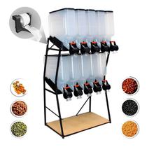 Dispenser 10 Módulos 35 Litros ou 15 Kilos Armazenamento Ração Grão Cereais 2 Geração Preto Silo Pet