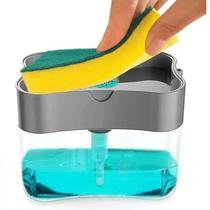 Dispenser 2 em 1 Detergente Sabão Líquido com Suporte Porta Bucha Esponja Organização Elegante para Pia Cozinha Prático Higiênico Facilita a Limpeza Dispenser 2 em 1 Detergente Sabão Líquido com Suporte Porta Bucha Esponja Organização Elegante para Pia Cozinha Prático Higiênico Facilita a Limpeza