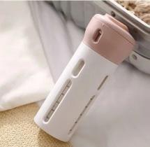 Dispenser 4 em 1 Pote Viagem Mala Shampoo Liquido Sabonete Cor:Fucsia