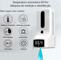 Dispenser Álcool Gel Automático Mede Temperatura Mãos Febre - K9
