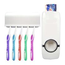 Dispenser automático porta escova pasta de dente suporte banheiro