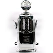 Dispenser Bebidas Duplo Bomba de Gasolina Vintage Prata