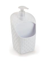 Dispenser Branco Com Porta Esponja Sabão Liquido