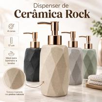 Dispenser Cerâmica Rock Com Pump Para Banheiro E Lavabo Dispenser Cerâmica Rock Com Pump Para Banheiro E Lavabo