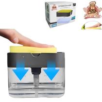 Dispenser Com Esponja Para Detergente Cozinha limpeza limpa pratos pia praticidade