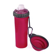 Dispenser Comedouro e Bebedouro 3 em 1 Para Pet 750ml Rosa