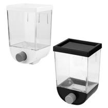 Dispenser de Alimentos 1L Plástico Porta Grãos Cereais Açúcar Farinha Dosador Cozinha Organizador Compacto