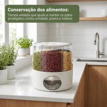 Dispenser De Alimentos e Cereais Giratorio 6 Divisorias Cinza Dispenser De Alimentos e Cereais Giratorio 6 Divisorias Cinza