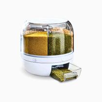 Dispenser De Alimentos E Grãos Giratório Com 6 Divisões Dispenser De Alimentos E Grãos Giratório Com 6 Divisões