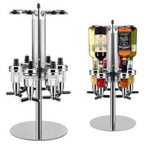 Dispenser de Bebidas Bar Butler para 6 Garrafas Suporte Giratório para Shot Doseador de Parede Bar Giratório
