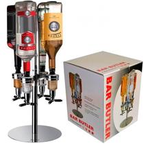 Dispenser de bebidas giratorio porta 4 garrafas dosador suporte inox mesa dose shot gin whisky