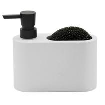Dispenser de Detergente com Organizador de Esponja Branco - Acqua Minimalista Dispenser de Detergente com Organizador de Esponja Branco - Acqua Minimalista