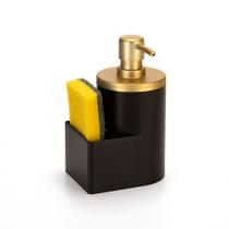Dispenser De Detergente Com Suporte Para Bucha 600 ML Dourado