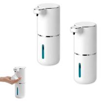 Dispenser de Espuma Kit 2 Uni Sensor Automatico USB Locao Sabao Alcool Gel Recarregavel Higienico Pratico Banheiro Dispenser de Espuma Kit 2 Uni Sensor Automatico USB Locao Sabao Alcool Gel Recarregavel Higienico Pratico Banheiro