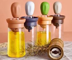Dispenser de Óleo Azeite com Escova de Silicone Porta Óleo Vidro HM2380 Dispenser de Óleo Azeite com Escova de Silicone Porta Óleo Vidro HM2380