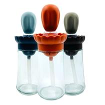 Dispenser De Óleo Com Escova De Silicone Vidro Oil Brush
