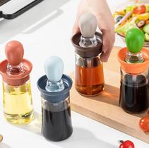 Dispenser De Óleo Com Escova De Silicone Vidro Oil Brush - MJ Dispenser De Óleo Com Escova De Silicone Vidro Oil Brush - MJ