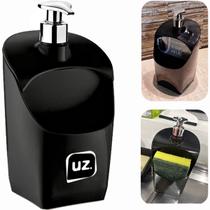 Dispenser De Pia Porta Detergente E Esponja Uz preto