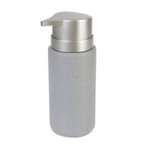 Dispenser de Sabonete Líquido Bege/Prata em Cerâmica 16cm- Dolce Home