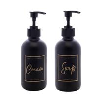 Dispenser de Sabonete Líquido e Creme Preto 250mL 2 peças - Lyor 2685 + 2686