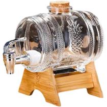 Dispenser de Vidro Para Bebidas Cachaça Com Torneira Suporte e Rolha 1,5Litros RE201 Snel Home