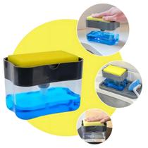 Dispenser Detergente 2 em 1 com Esponja Dosador de Sabão Suporte Limpeza Cozinha Pia Lava Louça Prático Organização Casa Utensílios Domésticos Dispenser Detergente 2 em 1 com Esponja Dosador de Sabão Suporte Limpeza Cozinha Pia Lava Louça Prático Organização Casa Utensílios Domésticos