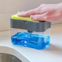 Dispenser Detergente 2 em 1 Esponja Limpeza Louça Dosador
