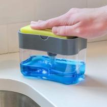 Dispenser Detergente 2 Em 1 Esponja Limpeza Louça Dosador