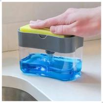 Dispenser Detergente 2 Em 1 Esponja Limpeza Sabão Cozinha