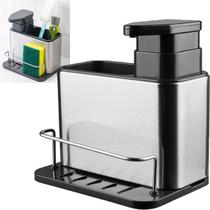 Dispenser Detergente 3 Em 1 Porta Esponja Talher Escorredor Louça Cozinha Balcao Higiene Escorre Limpa Higieniza