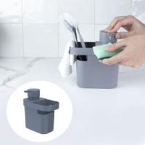 DISPENSER DETERGENTE E ORGANIZADOR TRIUM 650ML CHUMBO Cinza DISPENSER DETERGENTE E ORGANIZADOR TRIUM 650ML CHUMBO Cinza