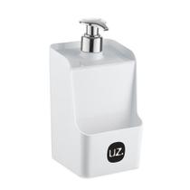 Dispenser Detergente Econômico Pratico Porta Detergente e Bucha Branco - UZ