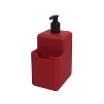 Dispenser Detergente Liquido Porta Esponja Single Vermelho