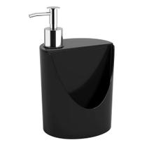 Dispenser Detergente Preto Porta Sabão Esponja Pia Coza