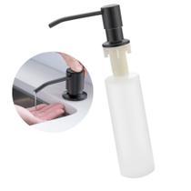 Dispenser Detergente Sabonete Liquido Embutir 500ml Preto Inox 304