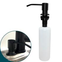 Dispenser Dosador de Detergente Aço Inox Preto Fosco 500ml Porta Detergente De Embutir Pia Cozinha Porta Sabonete Liquido Embutido Bancada Banheiro