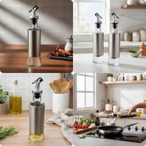 Dispenser Dosador de Temperos Molhos Oregano Pimenta Azeite Vinagre Canelas 300 ml Vidro com Inox Cozinha Mesas Bancadas Dispenser Dosador de Temperos Molhos Oregano Pimenta Azeite Vinagre Canelas 300 ml Vidro com Inox Cozinha Mesas Bancadas