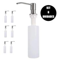 Dispenser Dosador Embutir Kit 6 Unidades Sabao Detergente Sabonete Liquido Pia Cozinha Lavabo Banheiro