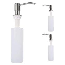 Dispenser Dosador Kit 3 Unidades Embutir Pia Sabonete Liquido Detergente Sabao Inox Escovado Banheiro Cozinha