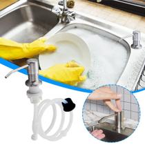 Dispenser Dosador Mangueira Embutido Cuba Suporte Pia Galao Flexivel Cozinha Banheiro Tanque Embutir Sabao Detergente Liquido