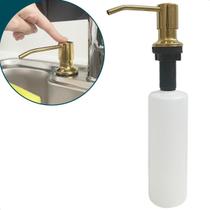 Dispenser Dourado Porta Detergente Embutido 350Ml Inox Gold