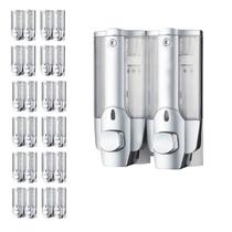 Dispenser Duplo Kit 18 Unidades Sabonete Liquido Alcool Gel Shampoo Hotel Shopping Restaurante Banheiro