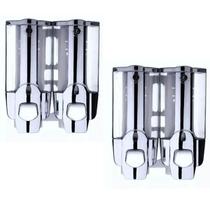 Dispenser Duplo Kit 2 uni Shampoo Alcool Gel Sabonete Liquido Shopping Lanchonete Hotel Dispenser Duplo Kit 2 uni Shampoo Alcool Gel Sabonete Liquido Shopping Lanchonete Hotel