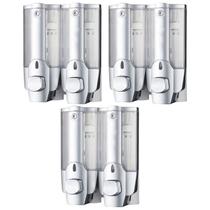 Dispenser Duplo Kit 3 uni Shampoo Alcool Gel Sabonete Liquido Hotel Shopping