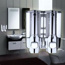 Dispenser Duplo Shampoo Alcool Gel Sabonete Liquido Hotel Shopping - AB MIDIA