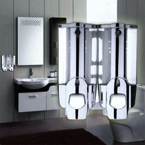 Dispenser Duplo Shampoo Kit 3 uni Alcool Gel Sabonete Liquido Hotel Shopping - AB MIDIA